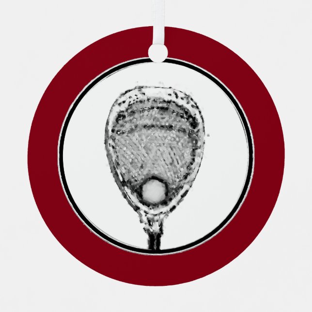 Lacrosse Goalie Ornament Aus Metall (Vorderseite)