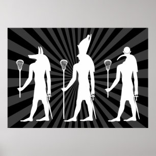 Lacrosse Gods Poster - weiß auf dunkel