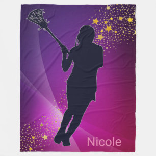 Lacrosse Gold Stars Lila Fleece-Decke Fleecedecke