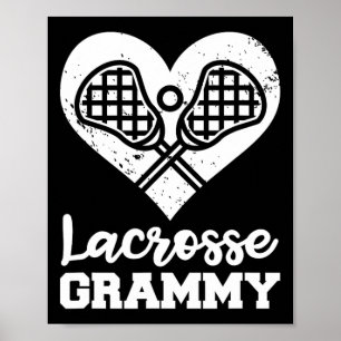 Lacrosse Grammy Herz Funny Lacrosse Player Grammy Poster