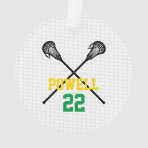 Lacrosse hält Net Player Name Number Sports Ornament