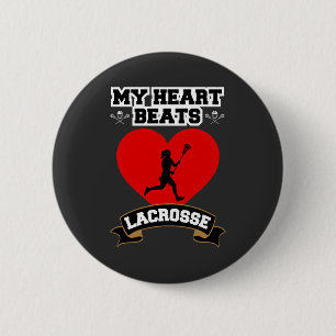 Lacrosse Heart Female Player Sport Passion Liebe Button