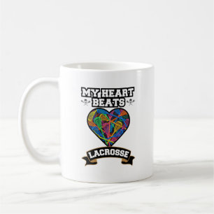 Lacrosse Heart Sticks Passion Sport Liebe Game Kaffeetasse