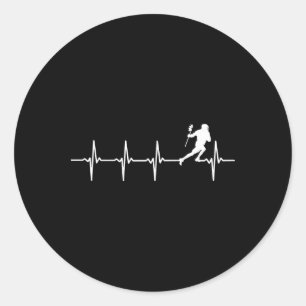 Lacrosse Heartbeat für Lacrosse Players Runder Aufkleber