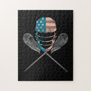 Lacrosse Helmet und Stifte Puzzle