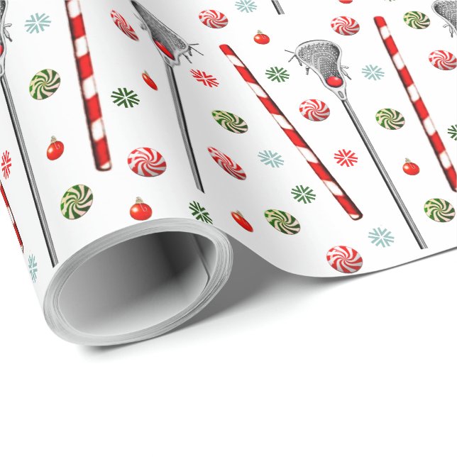 Lacrosse Holiday-Geschenk Geschenkpapier (Rolleneckpunkt)