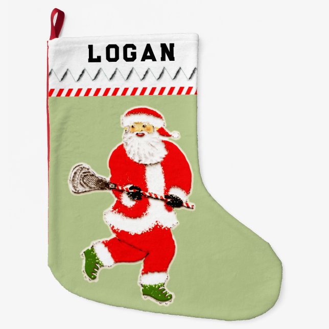 Lacrosse Holiday-Geschenk Großer Weihnachtsstrumpf (Vorderseite)