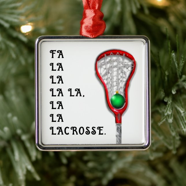 Lacrosse Holiday Keepake-Geschenk Silbernes Ornament (Baum)