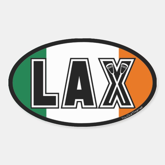 Lacrosse Ireland Lax Flag Ovaler Aufkleber (Vorderseite)