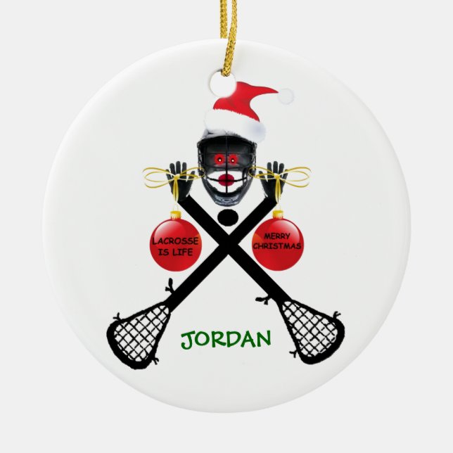 Lacrosse ist das Weihnachtsfest im Leben Keramik Ornament (Vorne)