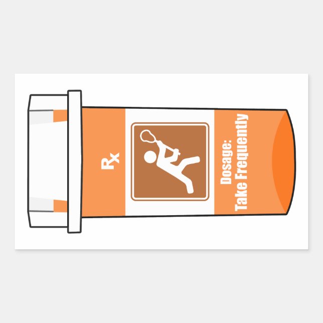 Lacrosse ist mein Medikament Rechteckiger Aufkleber (Vorderseite)