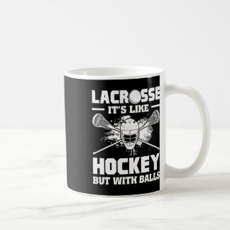 Lacrosse ist wie Hockey, aber mit lustigem Spieler Kaffeetasse