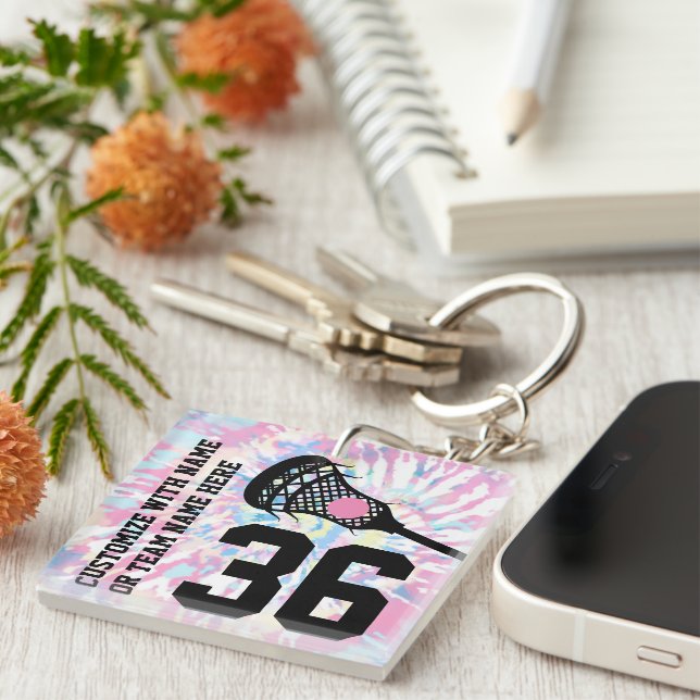 Lacrosse Jersey Nummer Team Sportname Schlüsselanhänger (Vorderseite rechts)