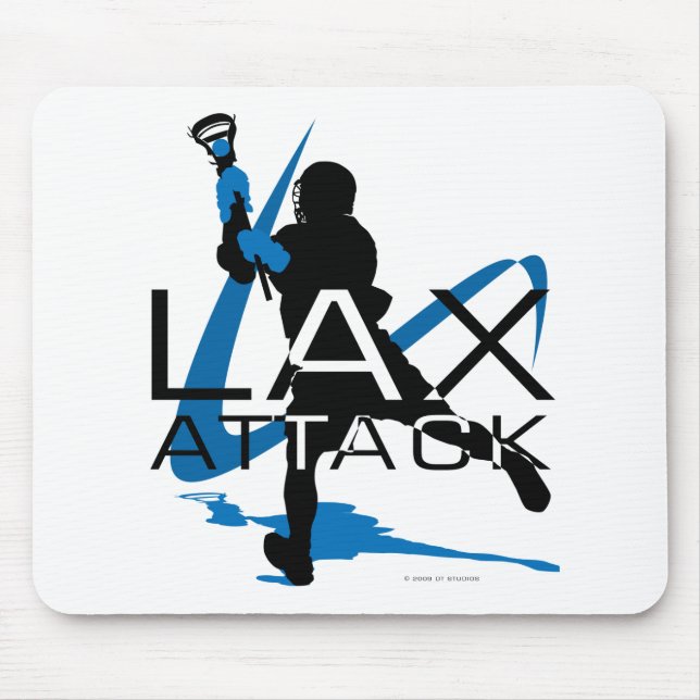 Lacrosse-Jungen-LOCKERES Angriffs-Blau Mousepad (Vorne)