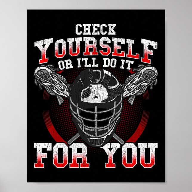 Lacrosse Karo Sie selbst oder ich tun es für Sie L Poster (Vorne)