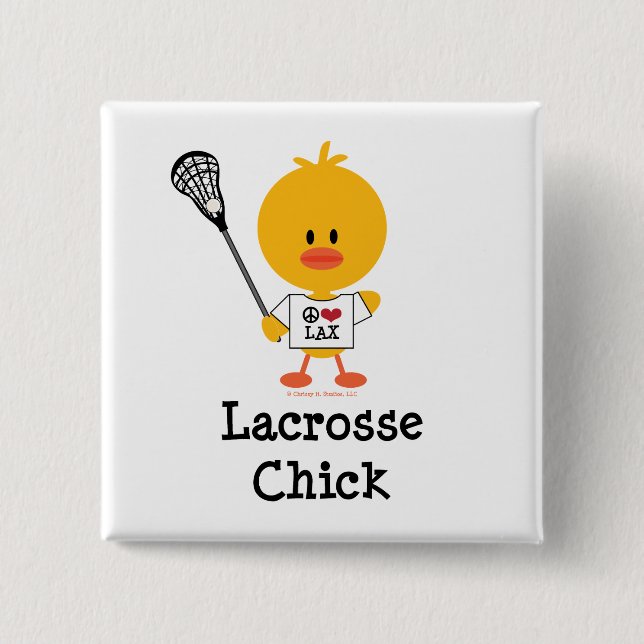 Lacrosse-Küken-Knopf Button (Vorderseite)