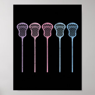 Lacrosse Lacrosse Sticks Girls Retro Poster