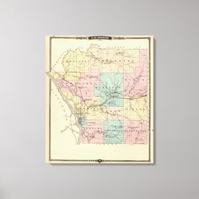 Lacrosse Landkreis, Wisconsin Leinwanddruck (Vorderseite)