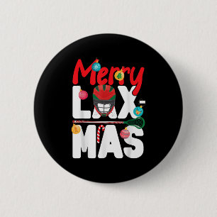 Lacrosse Lax Christmas Merry Lax-mas Button
