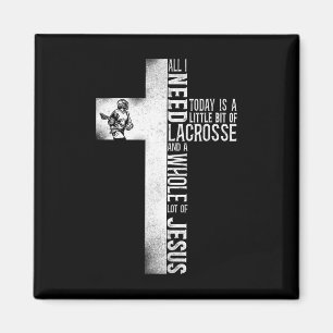 Lacrosse Lax Cross Faith Christlich Alles was ich  Magnet