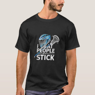 Lacrosse Lax Ich schlage Leute mit einem Stick Boy T-Shirt