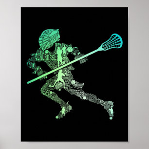 Lacrosse Lax Player Athlete Sporty Coach Team Spar Poster