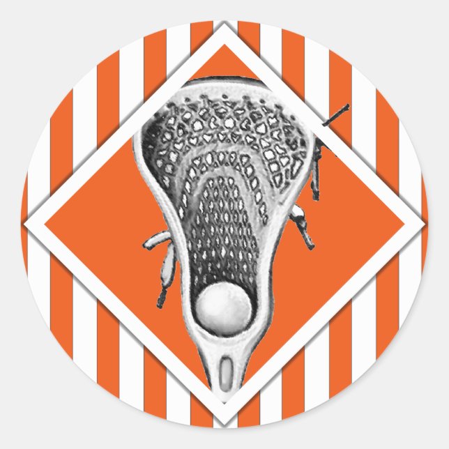 Lacrosse Lax Team Orange Classic Round Sticker (Vorderseite)
