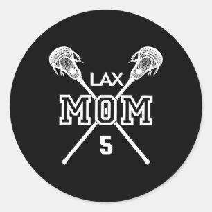 Lacrosse Liebe Lacrosse Mama #5 Lax Player Nummer Runder Aufkleber