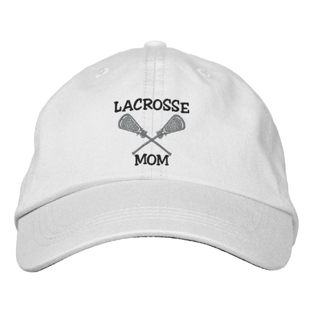 Lacrosse-Mama bestickte Hülle Bestickte Baseballkappe (Vorderseite)