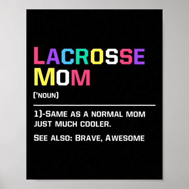 Lacrosse Mama Funny Definition Lax Lover Lacrosse  Poster (Vorne)