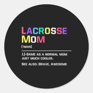 Lacrosse Mama Funny Definition Lax Lover Lacrosse Runder Aufkleber