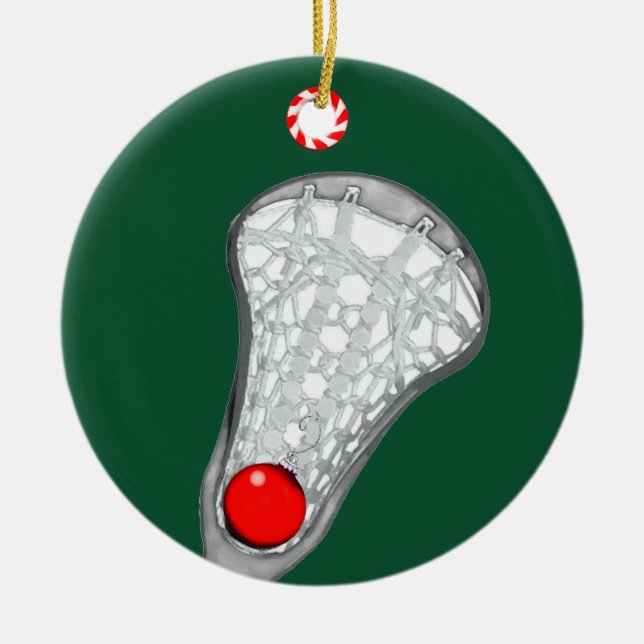 Lacrosse Mama Holiday Gift Keramik Ornament (Vorne)