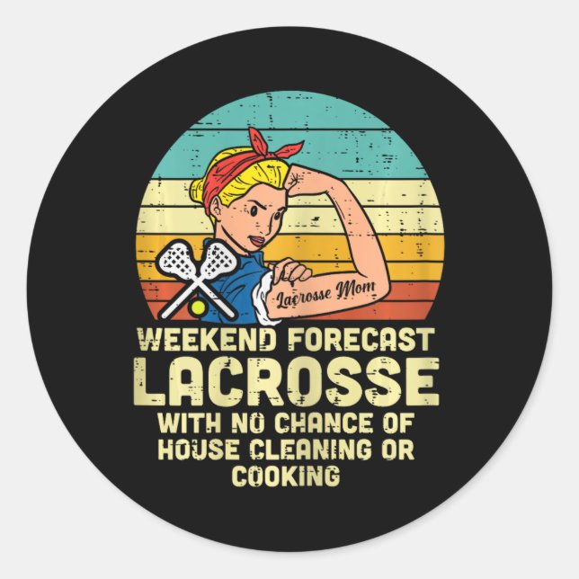 Lacrosse Mama Lax Mam Runder Aufkleber (Vorderseite)