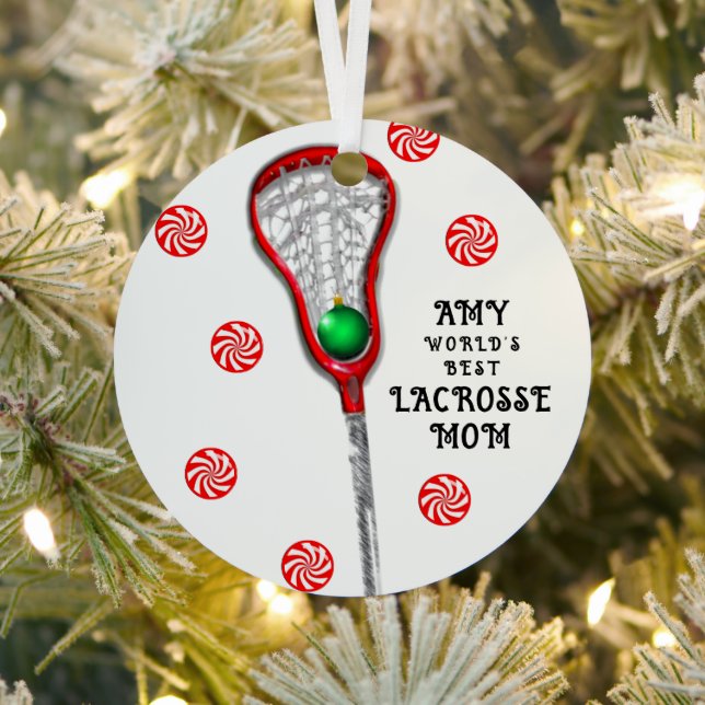 Lacrosse-Mama Ornament Aus Metall (InSitu)
