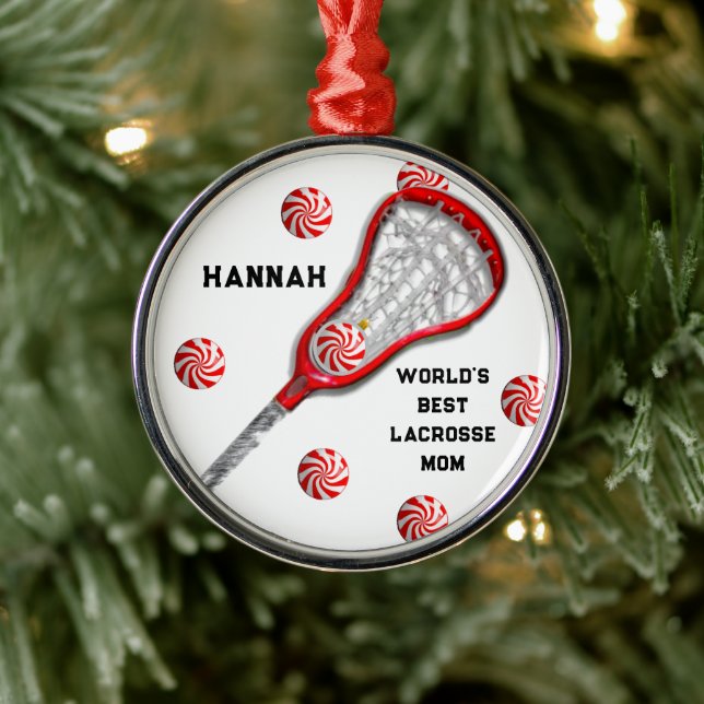 Lacrosse-Mama Ornament Aus Metall (Baum)