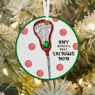 Lacrosse-Mama Ornament Aus Metall