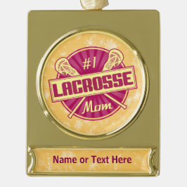 Lacrosse Mama Personalisierter Weihnachtsschmuck Banner-Ornament Gold