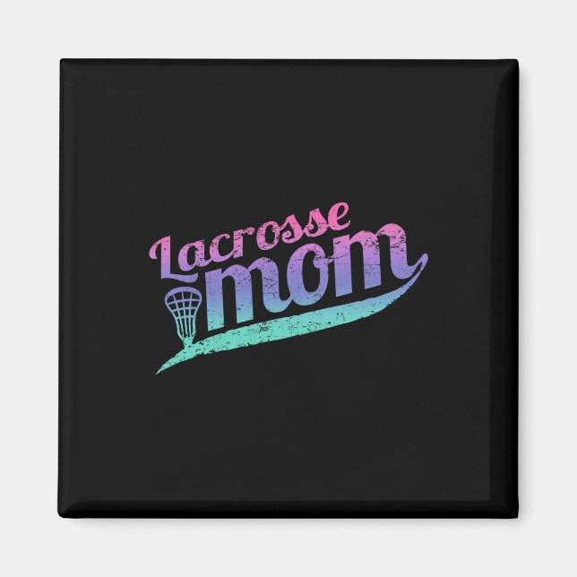 Lacrosse Mama Vintag Proud Lax Mutter Magnet (Vorne)