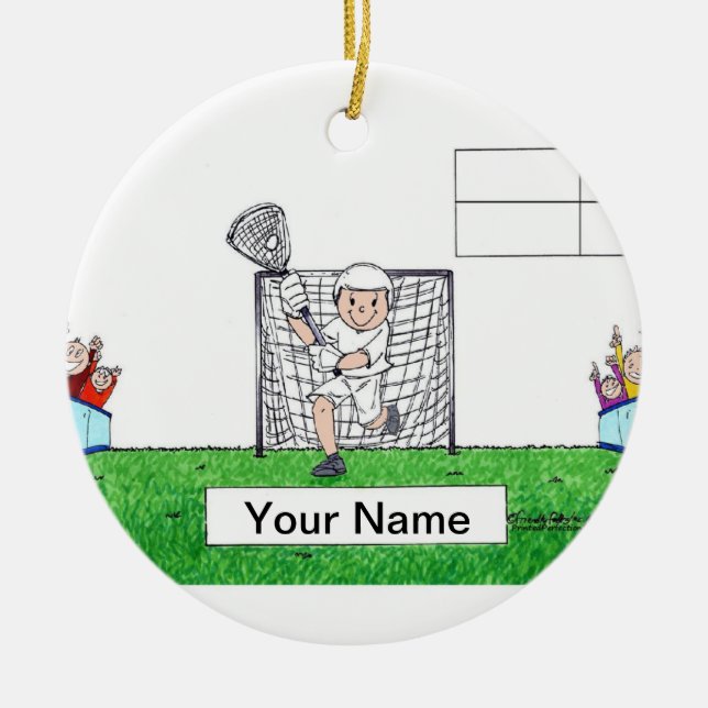 Lacrosse, männlich - leer keramik ornament (Vorne)