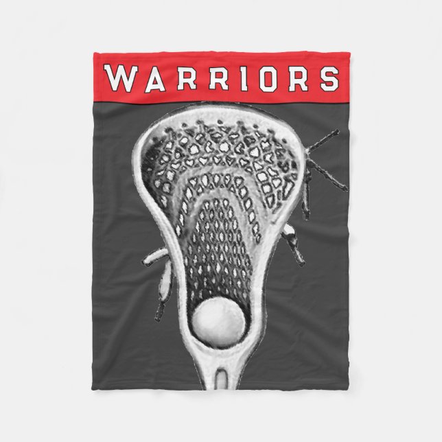 Lacrosse-Mannschaft Rot Fleecedecke (Vorderseite)