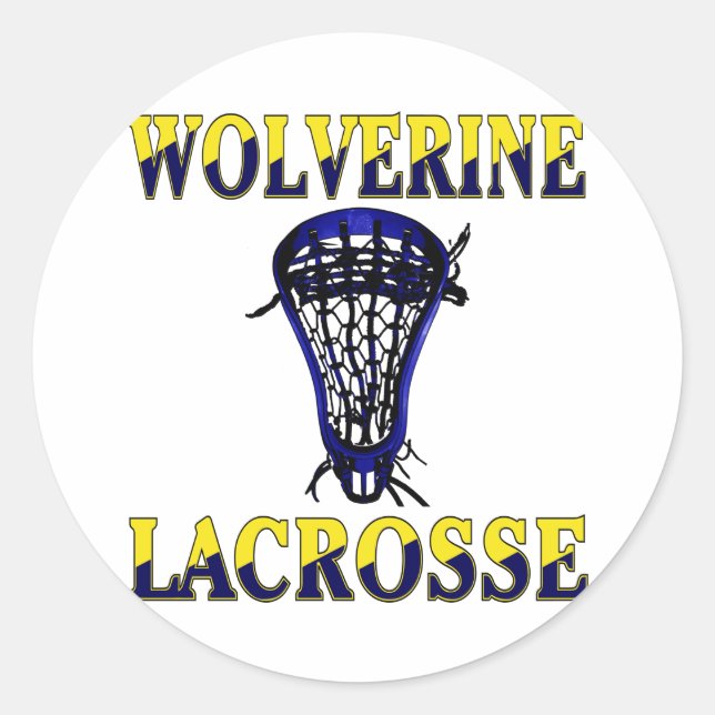 Lacrosse Mascot Wolverinies Sticker (Vorderseite)