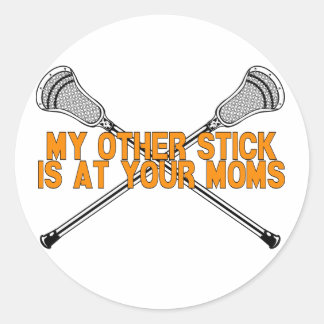 Lacrosse mein anderer Stick Runder Aufkleber