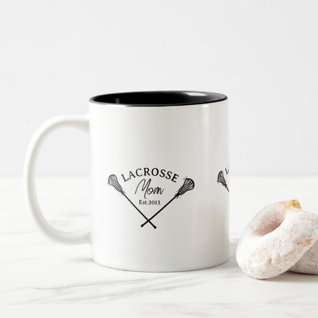 Lacrosse-Mutter Est Zweifarbige Tasse (Mit Donut)