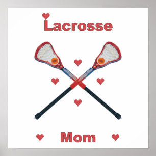 Lacrosse-Mutter-Herzen Poster