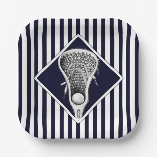 Lacrosse Navy Blue Party Paper Teller (Vorderseite)