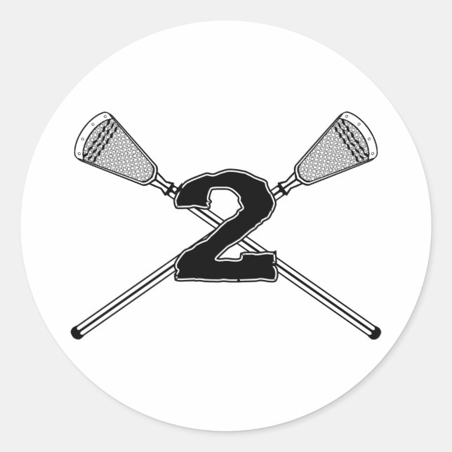 Lacrosse Number 02 Aufkleber (Vorderseite)