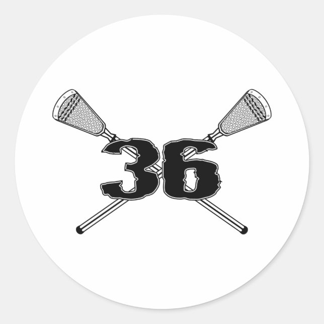 Lacrosse Number 36 Aufkleber (Vorderseite)