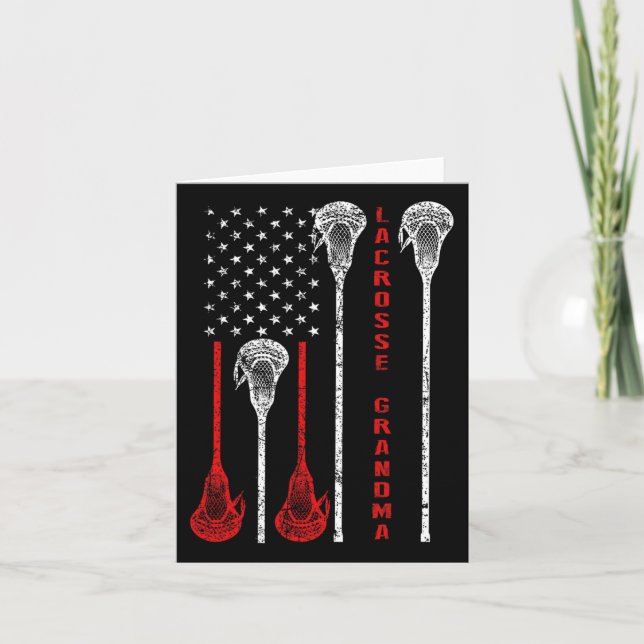 Lacrosse Oma 4. Juli USA Flag Geschenk Karte (Vorderseite)