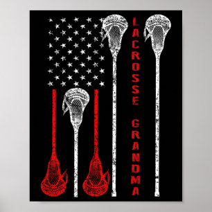 Lacrosse Oma 4. Juli USA Flag Geschenk Poster