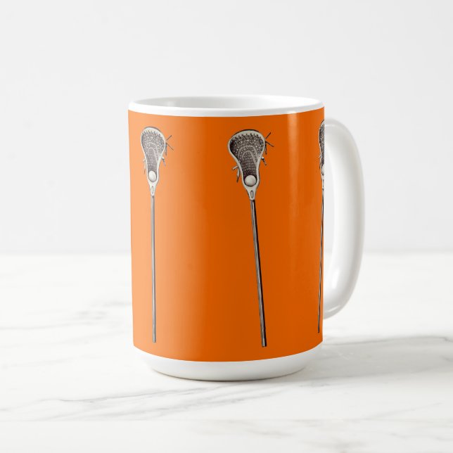 Lacrosse Orange Coffee Tasse (VorderseiteRechts)